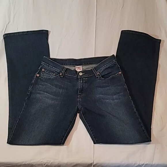 🍀Lucky Brand Dungarees Mid Rise Flares Size 29 - Picture 1 of 16